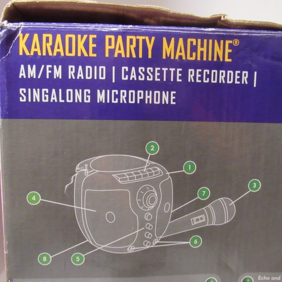 GPX Karaoke Party Machine, AM-FM Radio, Cassette Recorder, Microphone, RN: C1007 - Picture 4 of 16